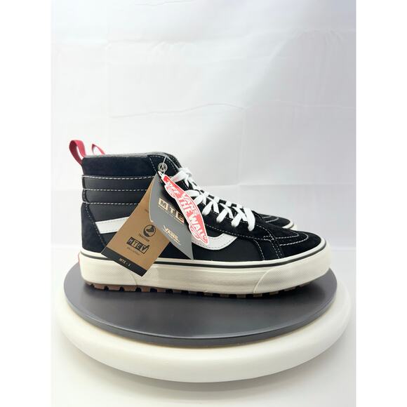 VANS Sk8-Hi MTE-1 Mens Sz 8.5 Black White Suede Waterproof Hiking Shoes Boots - Picture 3 of 10